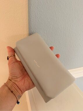 Matt & Nat Pale Gray Vegan Leather Foldover Clutch Wallet
